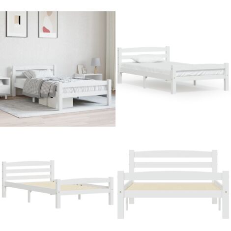 Dormeuse Estraibile senza Materasso Bianca Legno Pino 90x200 cm - Letto estraibile - Letto con telaio