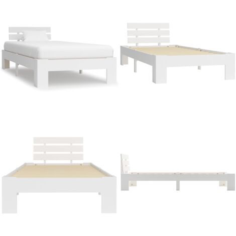 Dormeuse Estraibile senza Materasso Bianca Legno Pino 90x200 cm - Letto estraibile - Letto senza materasso