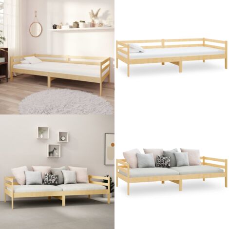 Dormeuse in Legno Massello di Pino 90x200 cm - Letto in legno massello - Divano multifunzionale