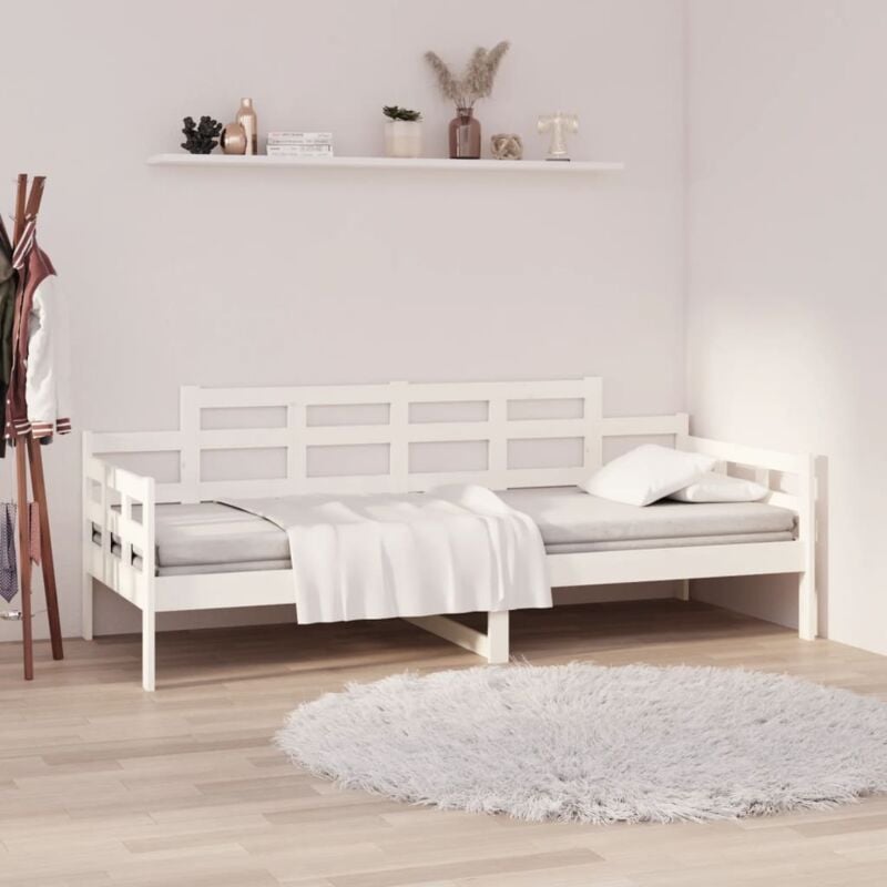 Vidaxl - Dormeuse Bianca in Legno Massello di Pino 90x200 cm 33976