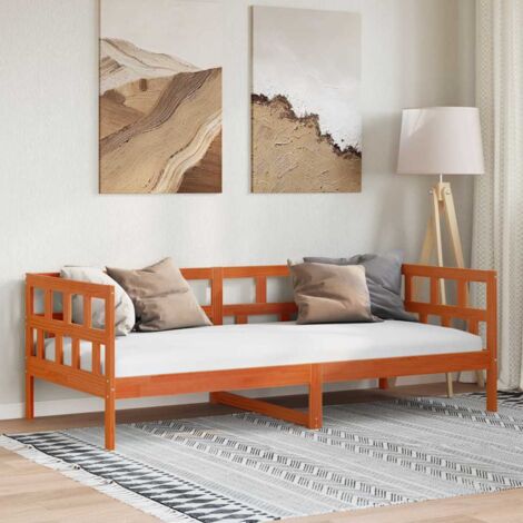 Dormeuse Marrone Cera 90x200 cm in Legno Massello di Pino