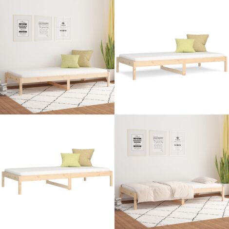 Dormeuse senza Materasso 80x200 cm in Legno Massello di Pino - Letto in legno massello - Divano letto con materasso