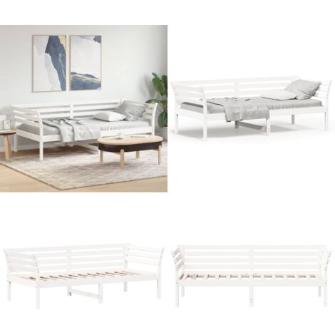 Dormeuse senza Materasso Bianco 100x200 cm Legno Massello Pino - Divano letto - Letto con sponde