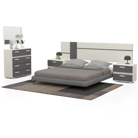 Dormitorio Ataneq Air 4C Blanco - Grafito (ancho) x (alto) - Blanco - Grafito