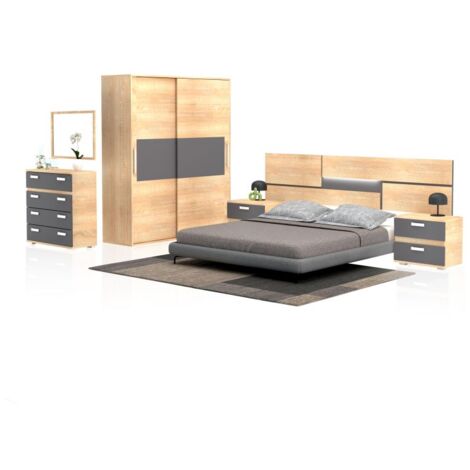Dormitorio Ataneq Pure 4C Plus Cambria - Grafito (ancho) x (alto) - Cambria - Grafito