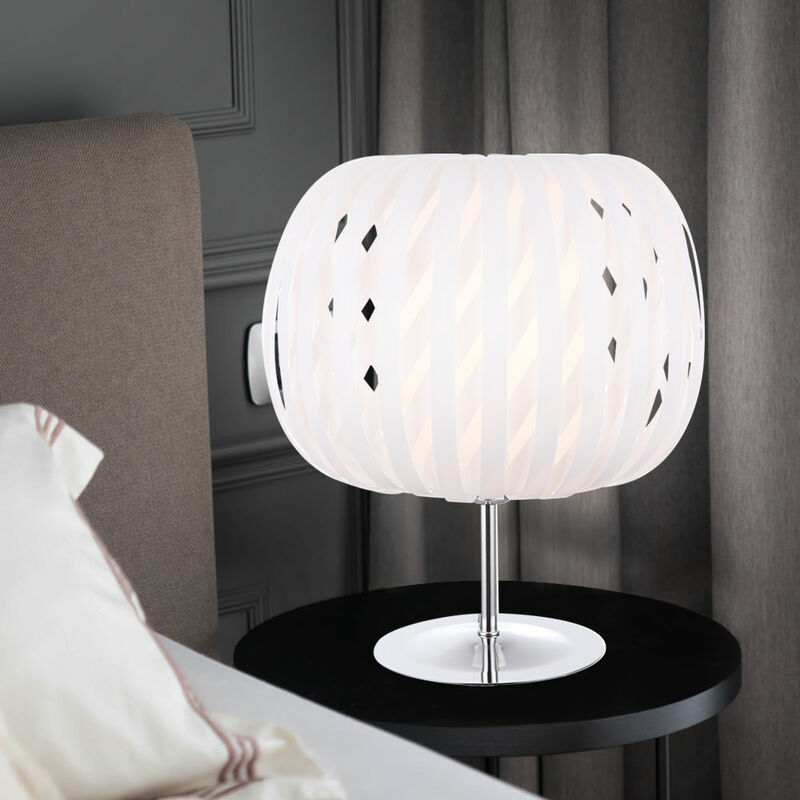 

Lámpara de mesa lámpara de mesa diseño de bola cromo blanco 30 cm salón dormitorio