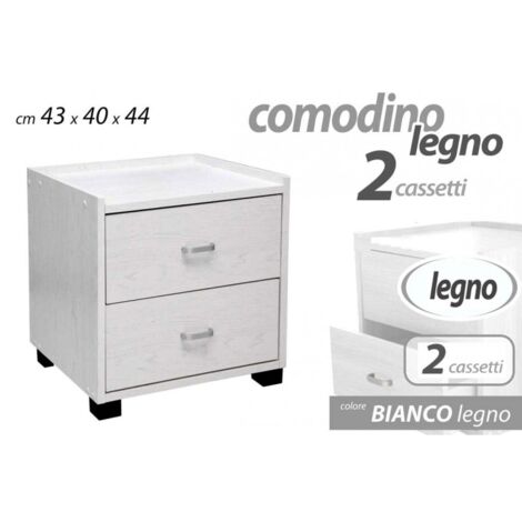 Dormitorio junto a la cama blanco 43 x 40 x 44 h dos cajones
