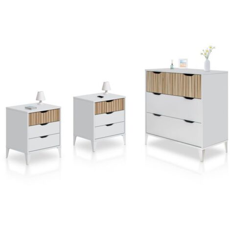 Dormitorio Nitza On Blanco Artik (Blanco Mate) - Natur (ancho) x 76cm (alto)