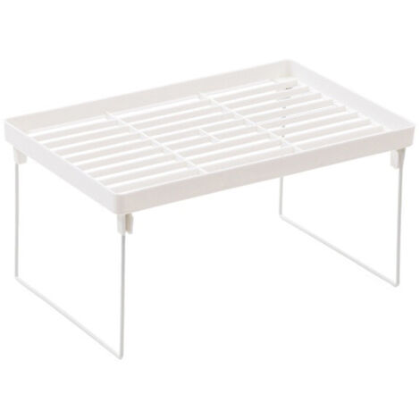 Dormitory Storage Shelf Strong PP Metal Foldable Design Simple Style Desktop Display Shelf for Home Dormitory Office White M