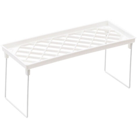 Dormitory Storage Shelf Strong PP Metal Foldable Design Simple Style Desktop Display Shelf for Home Dormitory Office White S
