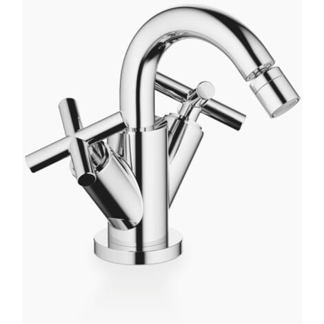 Dornbracht Tara Bidet-Einlochbatterie, mit Ablaufgarnitur, Ausladung 124 mm, 24510892, Farbe: Chrom - 24510892-00
