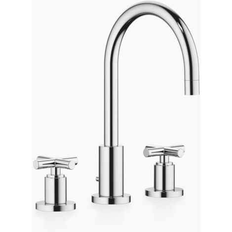 Dornbracht TARA, mélangeur lavabo 3 trous, avec vidage, saillie