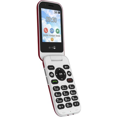 doro 7030 Téléphone portable pour séniors rouge, blanc