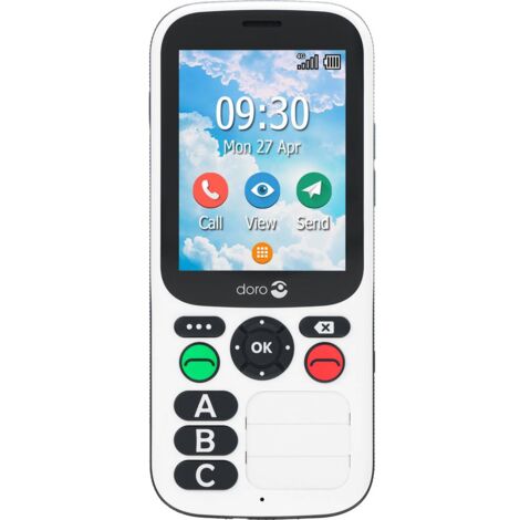 doro 780X IUP Téléphone portable pour séniors IP54, Touche SOS noir, blanc
