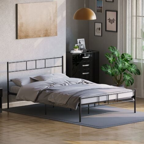 Dorset 4ft6 Double Metal Bed Frame, 190 x 135 cm, Black