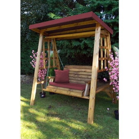 Dorset Two Seat Swing - W170 x D124 x H196 - Fully Assembled - Burgundy