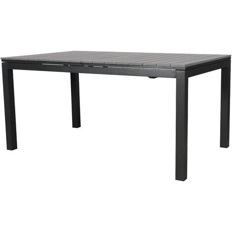 Dory Table de jardin avec 2 plateaux supplémentaires L 160x260 cm, noir/gris.