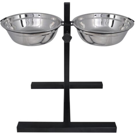 Dos comederos para perros tamaño L + soportes regulables 3702020