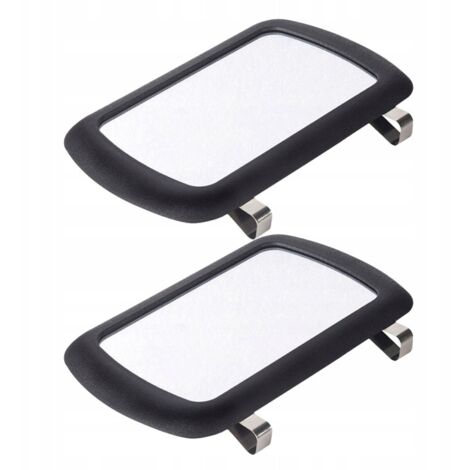 Dos espejos de cortesía portátiles para coche con diseño de clip para la visera parasol.