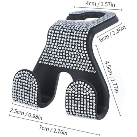 Dos ganchos para reposacabezas de asiento de coche, organizador de perchero para el asiento trasero, ganchos para coche, accesorios universales para coche para mujeres, aptos para SUV, camiones, etc. 