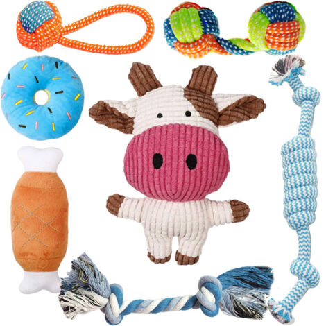 Dos juegos de 14 juguetes para perros - Juguetes duraderos para cachorros, juguetes para perros, regalos para perros, juguetes de peluche - Juguetes para cachorros, juegos para perros, juguetes navide