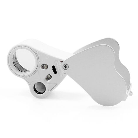 Dos lupas de bolsillo 60x/30x, lupas de joyero, lupas de lectura con iluminación, lupas portátiles, lupas de lectura con iluminación LED.