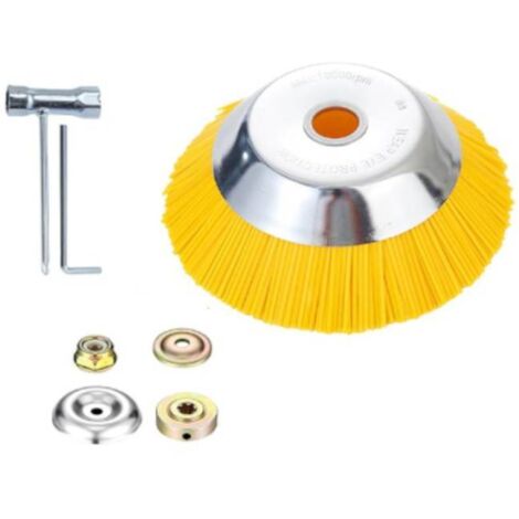 Dos paquetes de cabezales de cepillo de nailon para cortadoras de césped, cepillos para malezas para cortadoras de césped, cabezales universales para cortadoras de césped, cepillos para malezas