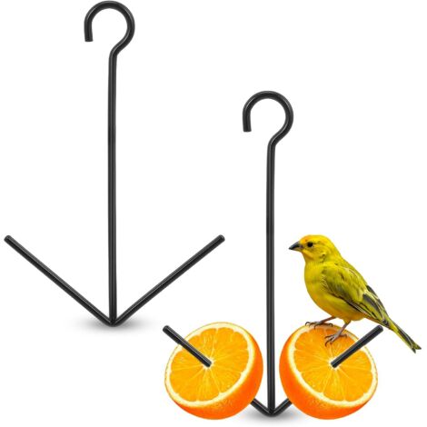 Dos sencillos ganchos/soportes para comederos de pájaros - Negros - 2616 (CM)