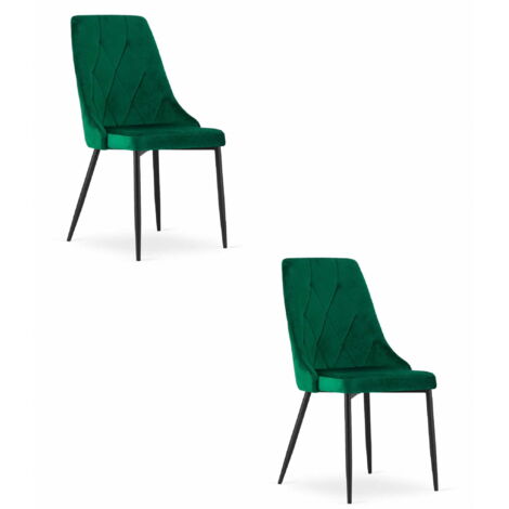 Dos sillones Valora IMOLA modernos de terciopelo verde oscuro para salón