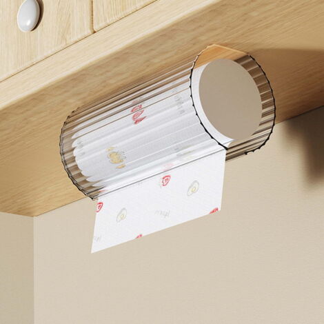Dos soportes transparentes para papel higiénico, para montaje en pared, para baño y cocina, no requieren perforación, se adhieren fácilmente, ahorran espacio y son un soporte de almacenamiento multifu