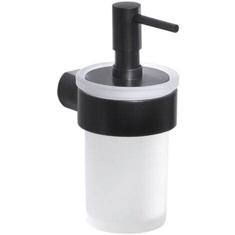 Dosa sapone da parete in ottone nero opaco e vetro modello pirenei dim. cm (lxpxh): 6,9x9,1x15,4  - nero opaco GEDY