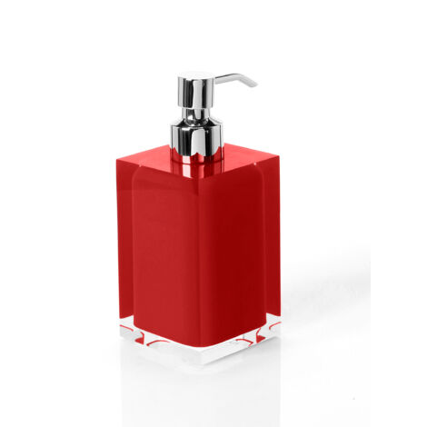 Dosasapone con erogatore in metallo cromato d'appoggio RA81 Gedy serie RAINBOW Rosso