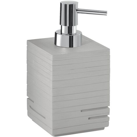 Dosasapone con erogatore in plastica d'appoggio in resina QU81 Gedy serie QUADROTTO Grigio