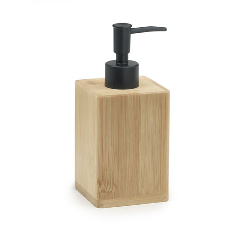 Dosasapone con erogatore in plastica nero in bambù BN80 Gedy serie BONNIE Naturale