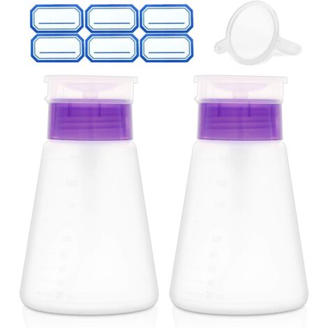 Dosatore a pompa per acetone, flacone dosatore per alcol con serratura, flacone dosatore a pompa one-touch, confezione da 2 flaconi vuoti da 180 ml