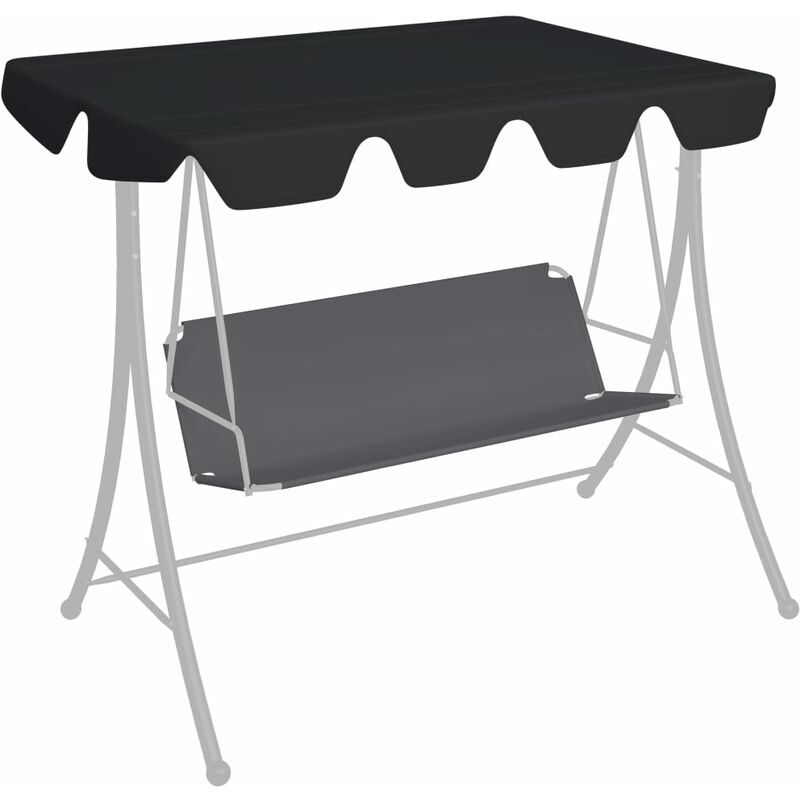 

Youthup - Dosel de repuesto columpio de jardín negro 150/130x70/105 cm - Negro