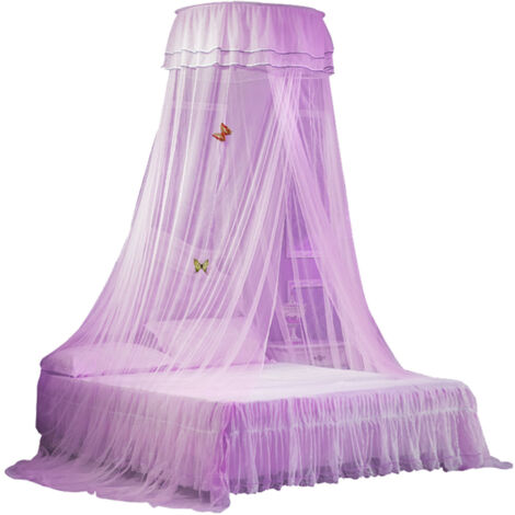 Dosel universal para cama tipo cúpula con doble cordón – 100% poliéster, incluye bolsa de almacenamiento – 270 cm de alto, 1100 cm de circunferencia, fácil montaje.