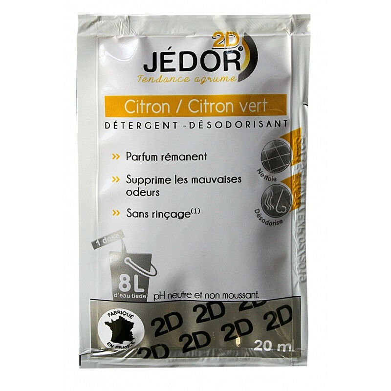 Le Plus De L'entretien - Dosettes 2D détergent nettoyant désodorisant - Jédor - Parfum Citron (100 dosettes)