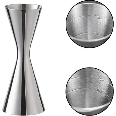 Doseur à cocktail en acier inoxydable 304, double mesure 30/60 ml