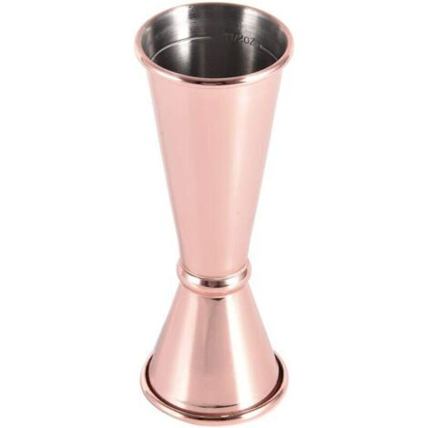 Doseur Cocktail 1oz/2oz, Cocktail Jigger Japonais Style Double Doseur de Liqueur, Acier Inoxydable(Or rose),
