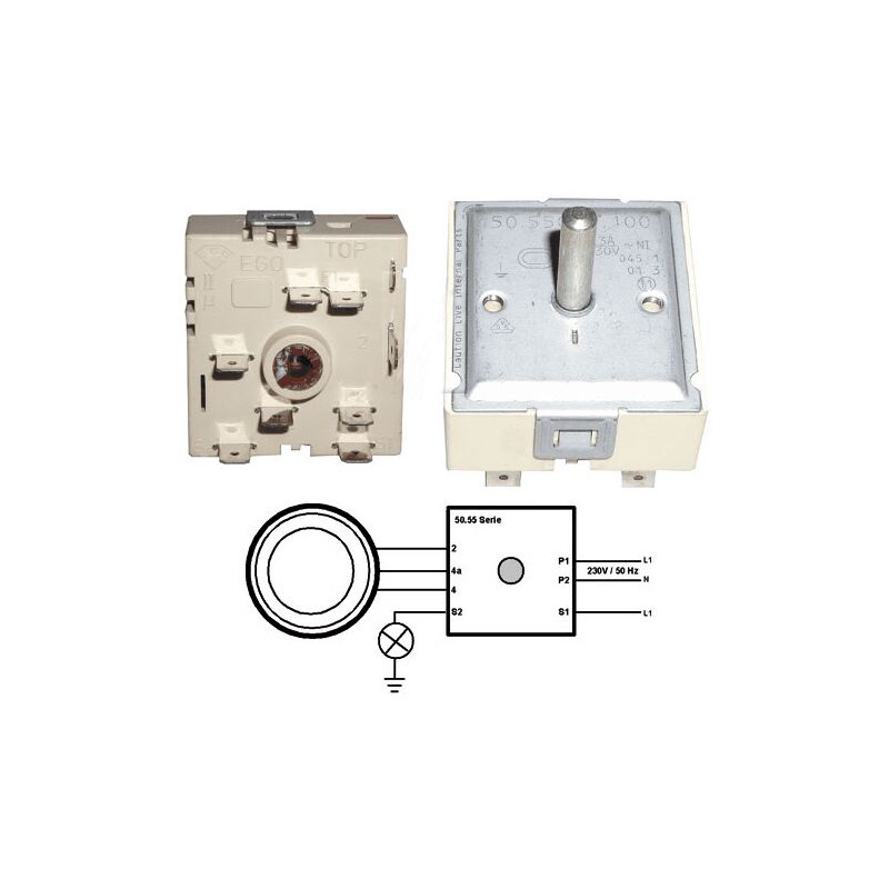 DOSEUR D ENERGIE 13A-230V AXE 22MM pour TABLE DE CUISSON -...
