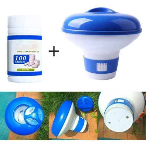Doseur de Chlore pour Piscine avec 100 Comprimés Nettoyants - Nettoyeur de Spa et Bassin