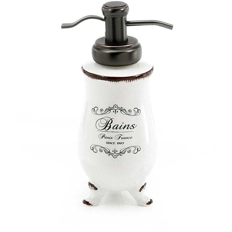 Kiamami Valentina - Doseur De Savon D'appui Shabby En Céramique Blanche Amelia