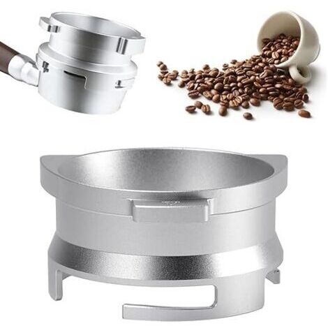 Dosierring aus Aluminium, Espresso-Dosierring 54 MM, Kaffee-Dosiertrichter, Silber, Espresso-Kaffeezubehör aus Aluminium-Metall, Kaffee-Dosierring für Zuhause, Büro