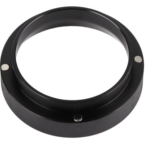 Dosiertrichter aus Aluminium für Espressokaffee, Dosierring-Ersatzfilter für Siebträger 58 mm (Schwarz)