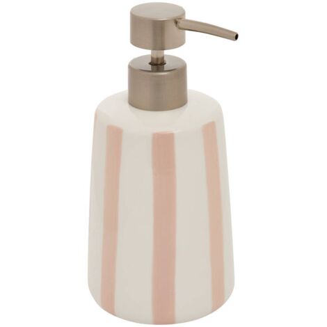 Dosificador de jabón a rayas rosa trigo strio 400ml - 5five
