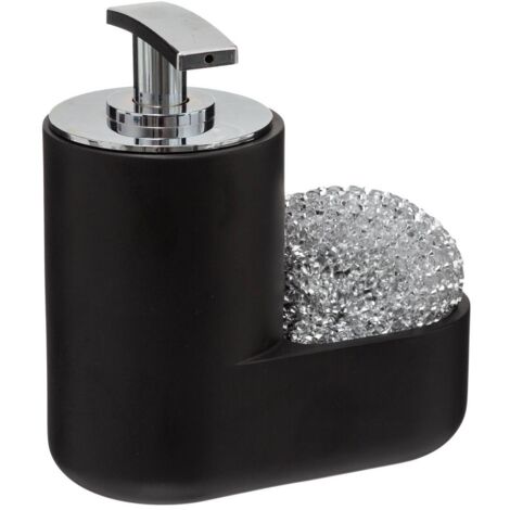 Dosificador de jabón con esponja 300ml negro - 5five