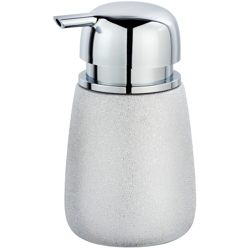 

WENKO Dispensador de jabón líquido dosificador baño cocina Glimma plata 330 ml