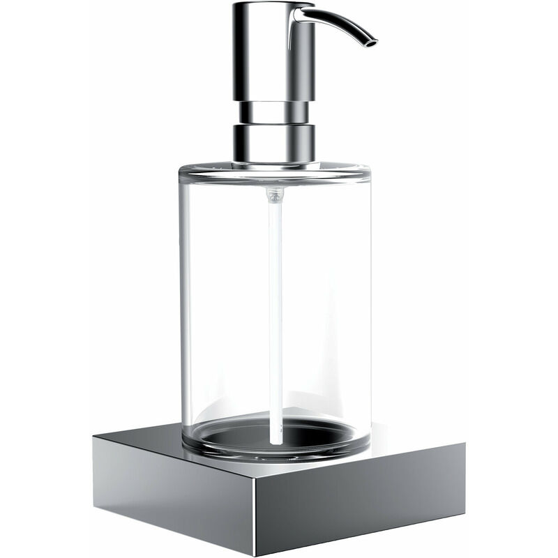 

Dosificador de jabón líquido de enlace Emco, montado en la pared, cristal transparente, bomba de metal, aprox. 240 ml, cromado - 182100102