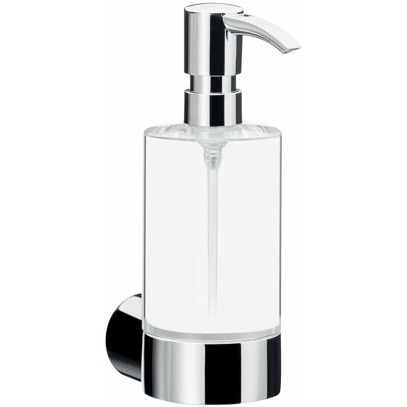 

Dosificador de jabón líquido Emco fino, cromado, cristal transparente, bomba dosificadora de plástico, aprox. 200 ml - 842100101